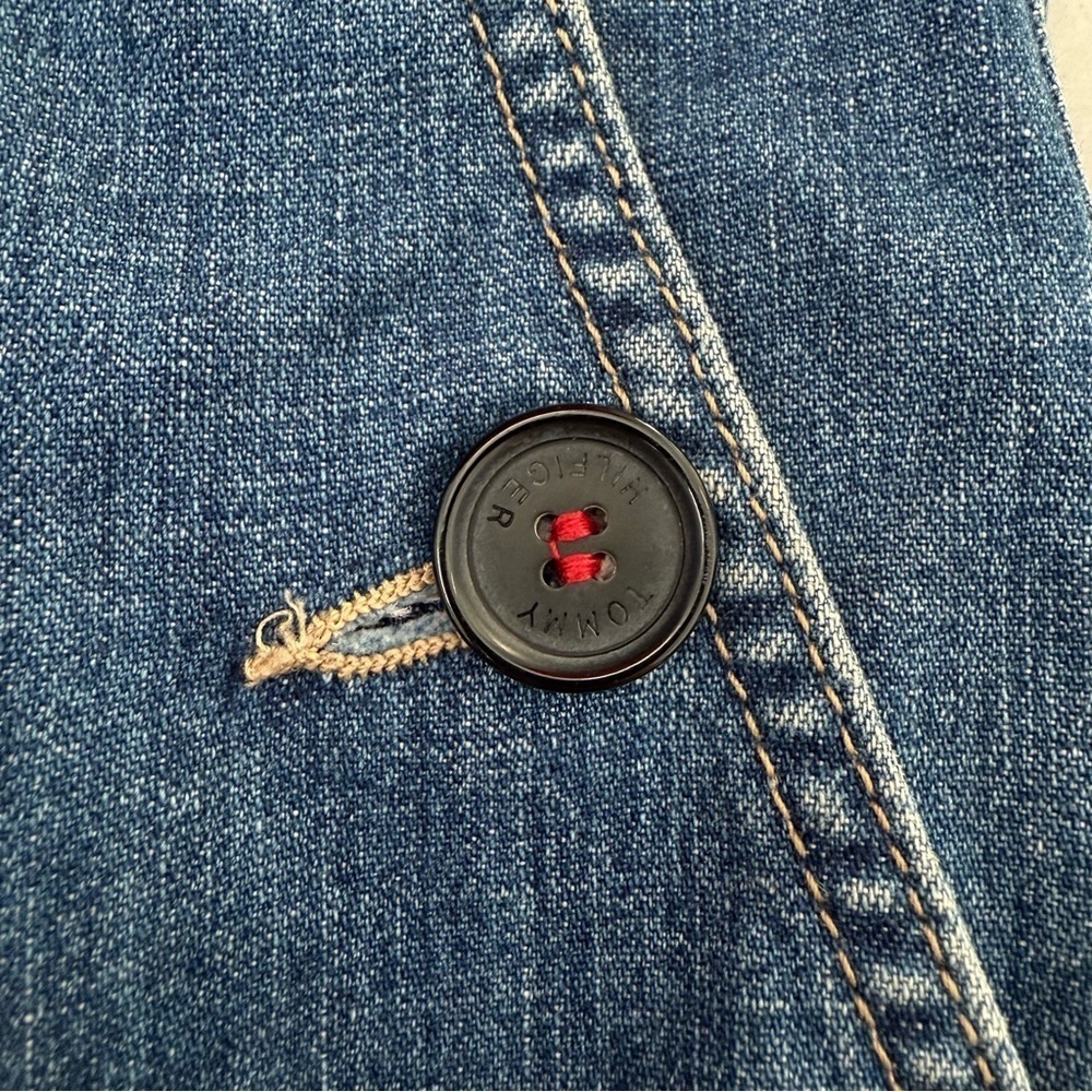 Women’s Vintage Tommy Hilfiger Jeans 100% Cotton Denim Skirt Size 6 Buttons Y2K - Picture 6 of 16